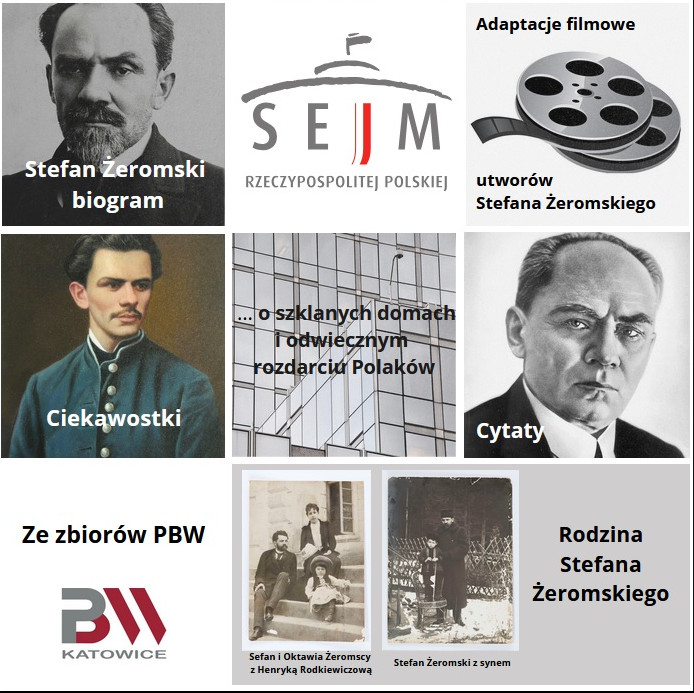 Materiały związane z Rokiem Stefana Żeromskiego, zebrane na platformie Canva - ilustracja