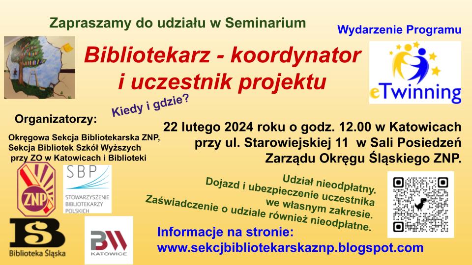 Seminarium Bibliotekarz – koordynator i uczestnik projektu - grafika